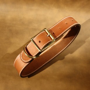 Wide Dog Collar (1.5")  to fit 16 to 20 inch neck in plain brown leather